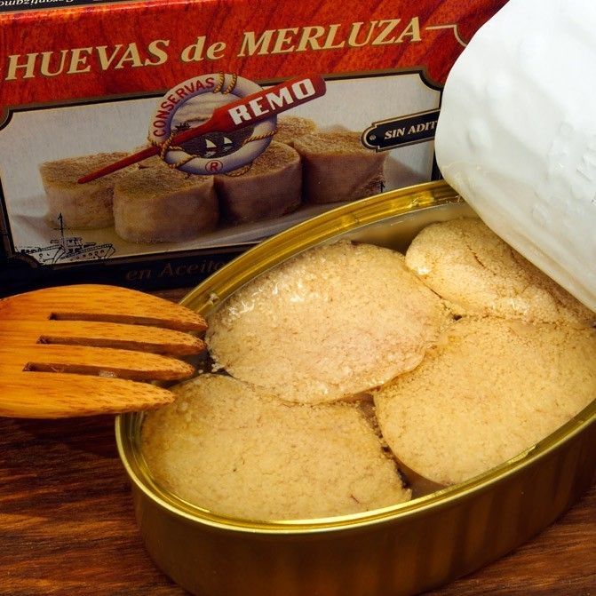 HUEVAS DE MERLUZA EN ACEITE DE OLIVA (115 g.) Conservas gourmet del mar