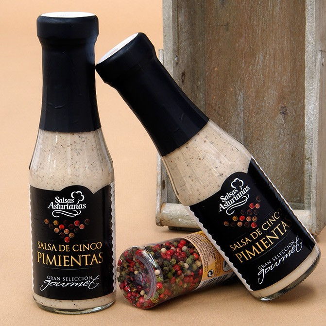 SALSA DE CINCO PIMIENTAS SELECCIÓN GOURMET (310 ml.) Salsas gourmet